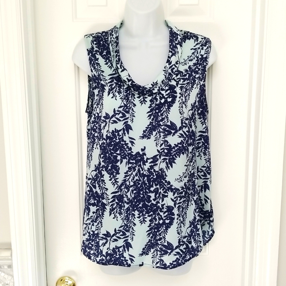 Halogen Blue Floral Blouse Small